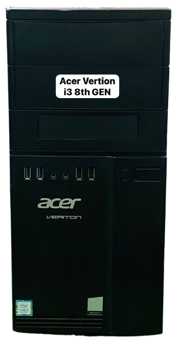 Acer Branded Cpu (intel I3 8th Gen. 8gb Ram 128gb Ssd +500gb Hdd 2gb Graphics)
